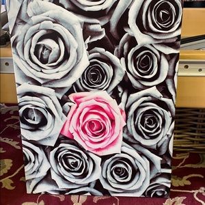 Zulily Pink and gray rose painting